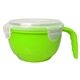 aerial view a lime green noodle container bowl with handle, image 1 of 2