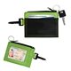 aerial view a lime green compact travel wallet, image 1 of 2