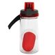 aerial view a red locking lid 18 oz bottle with floating infuser, image 1 of 2