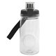 aerial view a clear locking lid 18 oz bottle with floating infuser, image 1 of 2