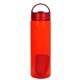 aerial view a red arch 24 oz colorful bottle with floating infuser, image 1 of 2