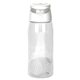 aerial view a clear trendy 25 oz recycled bottle with floating infuser, image 1 of 2