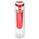 aerial view a red trendy 24 oz bottle with fruit infuser, image 1 of 2