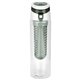 aerial view a black trendy 24 oz bottle with fruit infuser, image 1 of 2