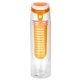 aerial view a orange trendy 24 oz bottle with fruit infuser, image 1 of 2