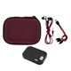 aerial view a red all textured power bank trio, image 1 of 2