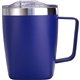 aerial view a blue travelers 12 oz stainless steel mug, image 1 of 2