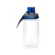 aerial view a blue locking lid 18 oz bottle, image 1 of 2