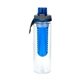 aerial view a blue locking lid 24 oz bottle with infuser, image 1 of 2
