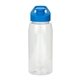 aerial view a blue easy pour 25 oz recycled bottle, image 1 of 2