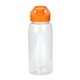aerial view a orange easy pour 25 oz recycled bottle, image 1 of 2