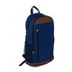 aerial view a navy blue multi - compartment canvas backpack, image 1 of 2