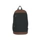 aerial view a black multi - compartment canvas backpack, image 1 of 2