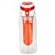 aerial view a red trendy 25 oz recycled bottle with infuser, image 1 of 2