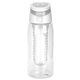 aerial view a clear trendy 25 oz recycled bottle with infuser, image 1 of 2