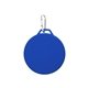 aerial view a blue fabric bluetooth speaker, image 1 of 2