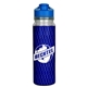 aerial view a blue easy pour 18 oz full color insert bottle, image 1 of 2