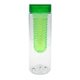 aerial view a green clear view 24 oz bottle with infuser, image 1 of 2