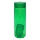 aerial view a green clear view 24 oz colorful bottle with floating infuser, image 1 of 2