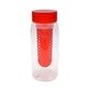 aerial view a red clear view 25 oz bottle with infuser, image 1 of 2