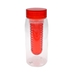 aerial view a red clear view 25 oz bottle with infuser, image 1 of 2