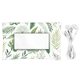 aerial view a white leaf wrapped ear bud set, image 1 of 2