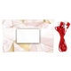aerial view a red marble wrapped ear bud set, image 1 of 2