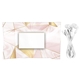 aerial view a white marble wrapped ear bud set, image 1 of 2