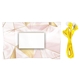 aerial view a yellow marble wrapped ear bud set, image 1 of 2