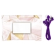 aerial view a purple marble wrapped ear bud set, image 1 of 2