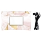 aerial view a black marble wrapped ear bud set, image 1 of 2