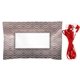 aerial view a red twist wrapped ear bud set, image 1 of 2