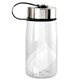 aerial view a clear metal lanyard lid 18 oz bottle with floating infuser, image 1 of 2