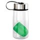 aerial view a green metal lanyard lid 18 oz bottle with floating infuser, image 1 of 2