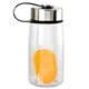 aerial view a orange metal lanyard lid 18 oz bottle with floating infuser, image 1 of 2