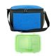 a blue bag & green container lunch to go ridge cooler