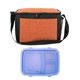 a orange bag & blue container lunch to go ridge cooler