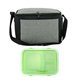 a gray bag & green container lunch to go ridge cooler