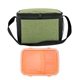 a green bag & orange container lunch to go ridge cooler