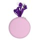 aerial view a pink round zippered ear bud set, image 1 of 2
