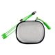 aerial view a green mini cable set with 4- in -1 usb adapter, image 1 of 2