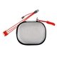 aerial view a red mini cable set with 4- in -1 usb adapter, image 1 of 2