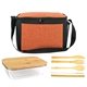 aerial view a orange ridge bamboo lunch cooler, image 1 of 2