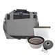 aerial view a blue travel pet set with cooler and accessories, image 1 of 2