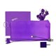 aerial view a purple large stretchy wall, cable, cloth buds set, image 1 of 2