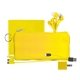 aerial view a yellow large stretchy wall, cable, cloth buds set, image 1 of 2
