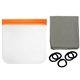 aerial view a orange workout hair tie pouch, image 1 of 2