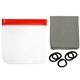 aerial view a red workout hair tie pouch, image 1 of 2
