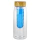 aerial view a blue bamboo pattern 32 oz bottle with infuser, image 1 of 2