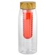 aerial view a red bamboo pattern 32 oz bottle with infuser, image 1 of 2